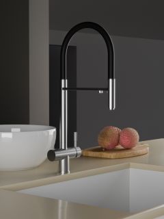 Смеситель для кухни с подключением фильтра Knotlor SS-16, сатин